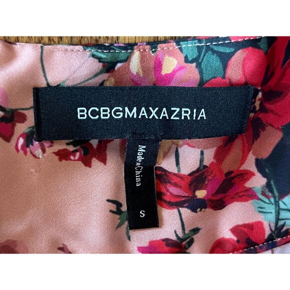 BCBG Max Azria Pink Floral Pleasted Maxi Skirt   Women's Size Small - Picture 4 of 9
